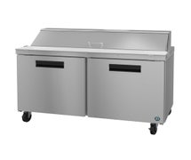 Hoshizaki SR60A-16 Refrigerator, Two Section Sandwich Prep Table, Stainless Doors