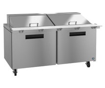 Hoshizaki SR60A-24M Refrigerator, Two Section Mega Top Prep Table, Stainless Doors