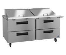 Hoshizaki SR60A-24MD4 Refrigerator, Two Section Mega Top Prep Table, Stainless Drawers