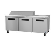 Hoshizaki SR72A-12 Refrigerator, Three Section Sandwich Prep Table, Stainless Doors