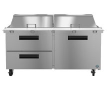 Hoshizaki SR60A-24MD2 Refrigerator, Two Section Mega Top Prep Table, Drawer/Door Combo