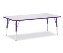 Jonti-Craft 6408JCA004 Berries Rectangle Activity Table - 30"x60", A-Height, Gray/Purple/Purple