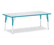 Jonti-Craft 6413JCA005 Berries Rectangle Activity Table - 30"x72", A-Height, Gray/Teal/Teal