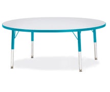 Jonti-Craft 6433JCE005 Berries Round Activity Table - 48"Diameter, E-Height, Gray/Teal/Teal