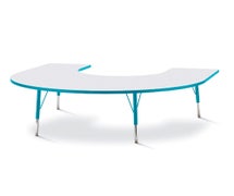 Jonti-Craft 6445JCE005 Berries Horseshoe Activity Table - 66"x60", E-Height, Gray/Teal/Teal