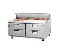 Everest EPBNR2-D4 Drawered Sandwich Prep Table, 2 Section, 11.8 Cu. Ft. Cap.