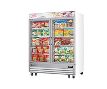 Everest EMGF48 Reach-In Glass Door Ice Cream Freezer, 2 Section, 48 Cu. Ft. Capacity