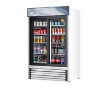 Everest EMGR33 Reach-In Glass Door Merchandiser Refrigerator, 2 Section, 33 Cu. Ft. Cap.