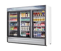 Everest EMSGR69 Reach-In Glass Door Merchandiser Refrigerator, 3 Section, 69 Cu. Ft. Cap.
