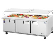 Everest EOTP3 Open Top Prep Table, Mega-Top, Three-Section