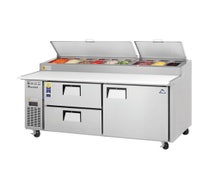 Everest EPPR2-D2 Drawered Pizza Prep Table, 2 Section, 23 Cu. Ft Cap.