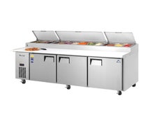 Everest EPPR3 Pizza Prep Table, 3 Section, 30 Cu. Ft Cap.