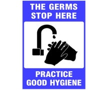 Notrax 194SGS - Safety Message Mat - "Germs Stop Here" - 4"x6"