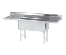 Advance Tabco FC-2-1818-18RL 16-Gauge Stainless Steel Two-Compartment Sink with Two Drainboards, 72" L