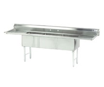 Advance Tabco FC-3-1620-24RL 16-Gauge Stainless Steel Three-Compartment Sink with Two Drainboards