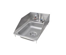 John Boos PB-DISINK101405-P-SSLR-X One Compartment Drop-In Sink with Faucet and Side Splashes, 10"x14"x5" Sink Bowl