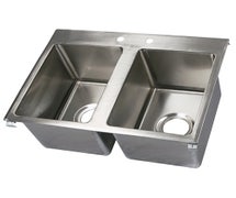 Value Series Two-Compartment Drop-In Sink with Two 10"x14"x10" Bowls