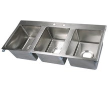 Value Series Three-Compartment Drop-In Sink with Three 10"x14"x10" Bowls