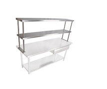 John Boos OS-ED-1848-X Stainless Steel Double Overshelf for Work Tables, 18"x48" 