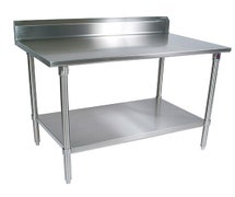 John Boos ST6R5-3060SSK - Stainless Steel Work Table With 5" Backsplash, 60"W X 30"D