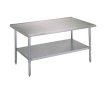 E-Series Work Table, 30"Wx24"D - Flat, 18 Gauge Stainless Steel Top, Stainless Undershelf and Legs