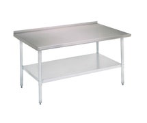 E-Series Work Table, 48"Wx24"D - 1.5" Riser, 18 Ga. Stainless Steel Top, Galvanized Undershelf and Legs