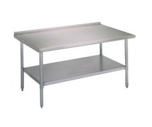 E-Series Work Table, 36"Wx24"D - 1.5" Riser, 18 Gauge Stainless Steel Top, Stainless Undershelf and Legs