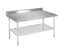 E-Series Work Table, 36"Wx30"D - 5" Riser, 18 Gauge Stainless Steel Top, Galvanized Undershelf and Legs