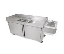 John Boos MCS3-1014-HS Mobile Three Compartment Sink with Hand Sink, Self-Contained