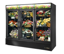 True GDM-72F-HC~TSL01 Glass Door Merchandiser Freezer - Three Door - 72 Cu. Ft., Black