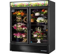 True GDM-49FC-HC-TSL01 Floral Merchandiser with 2 Glass Swing Doors, Black, Hinged Left, Left