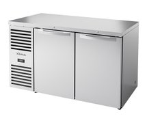 True TBR48-RISZ1-L-S-SS-1 - Back Bar Refrigerator, Two Solid Swing Doors, S/S