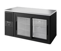 True TBR52-RISZ1-L-B-11-1 - Back Bar Refrigerator, 52"W, Two Glass Sliding Doors, Black
