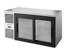 True TBR52-RISZ1-L-S-11-1 - Back Bar Refrigerator, 52"W, Two Glass Sliding Doors, S/S