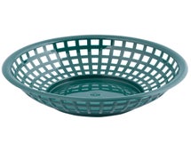 Serving Basket 8" Diam.x2-3/8"H, Round, Forest Green