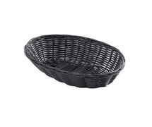 Handwoven Basket Oval, 9"W x 6"D x 2-1/4" H, Black