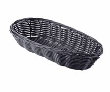 Handwoven Cracker Basket 9"Wx3-1/2"Dx2"H, Oblong, Black