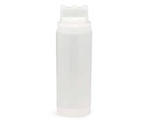 Tablecraft 12463C3F Squeeze Bottle - Double-End, Wide Mouth, 24 oz., Clear