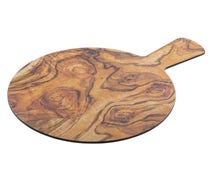 TableCraft 11183 Round Melamine Serving Paddle with Olive Wood Decal