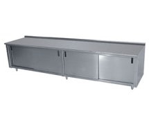 Advance Tabco CF-SS-308 - Enclosed Base Work Table with Sliding Doors, 96"Lx30", With Middle Shelf, With 1.5" Backsplash