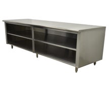 Stainless Work Table - Open Front, 96"W, Flat Top or 1-1/2"H Backsplash, Flat Top