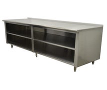 Stainless Work Table - Open Front, 84"W, Flat Top or 1-1/2" Backsplash, With 1.5 Backsplash"