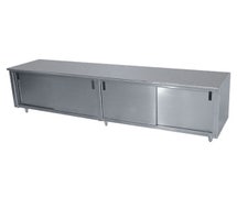 Advance Tabco CF-SS-307 Stainless Work Table - Sliding Doors, 84"W, Flat Top or 1-1/2" Backsplash, Flat Top