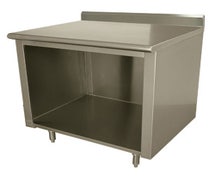 Stainless Work Table - Open Front, 48"W, 5" Backsplash, Without Middle Shelf