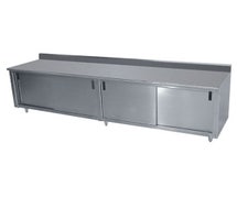 Advance Tabco CK-SS-308 - Stainless Work Table - Sliding Doors, 96"W, 5" Backsplash, With Middle Shelf
