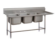 Advance Tabco 94-23-60-24R 3 Compartment Sink,14 Gauge, 24" Drainboard on Right