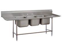 Advance Tabco 94-23-60-24L 3 Compartment Sink,14 Gauge, 24" Drainboard on Right and Left
