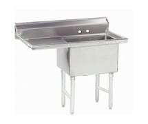Advance Tabco FC-1-2424-24L Fabricated 1 Bowl Sink, 24" Drainboard on Left