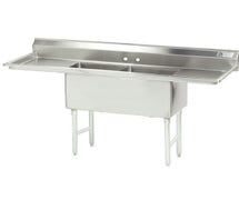 Advance Tabco FC-2-1818-18RL Fabricated 2 Bowl Sink, 18" Drainboard on Right and Left