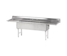 Advance Tabco FC-3-1515-15RL Fabricated 3 Bowl Sink, 15" Drainboard on Right and Left